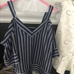 Greylin blue striped blouse